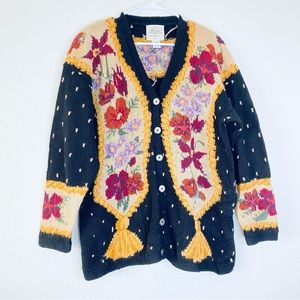 Express VTG 90s Internationale Handknitted Chunky Cottagecore Sweater Medium